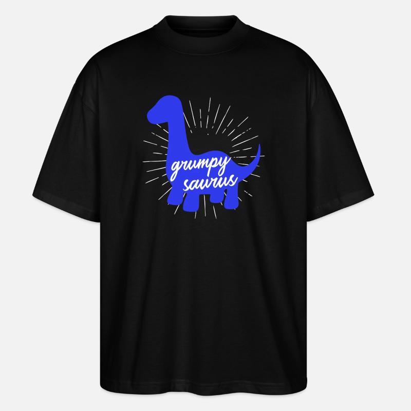 Grumpysaurier lustiges Dinosaurier-Brachiosaurus-Design - Stanley/Stella Oversized Unisex Bio T-Shirt Blaster 2.0 - Schwarz
