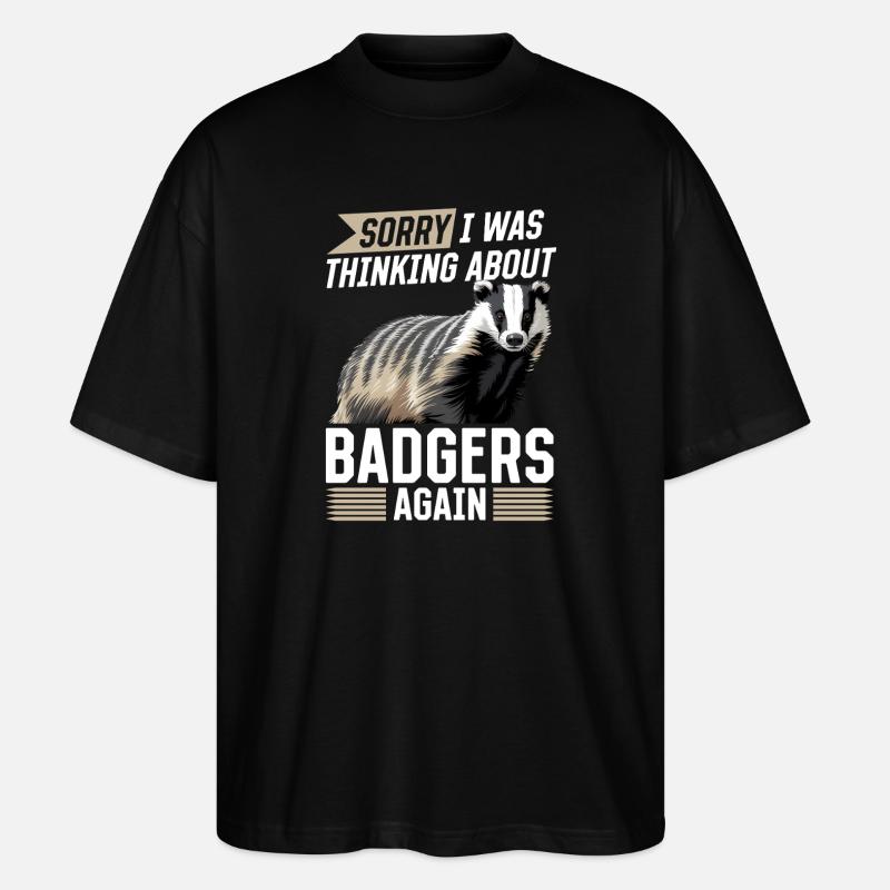 Funny Animal Badger - Stanley/Stella Oversized Unisex Bio T-Shirt Blaster 2.0 - Schwarz