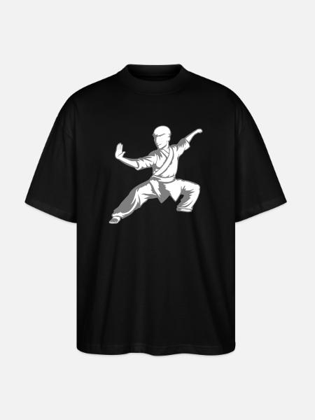 Kung Fu Fighter Kampsport Aktion Positur Angreb - Stanley/Stella Oversize Unisex Øko T-shirt Blaster 2.0 - sort