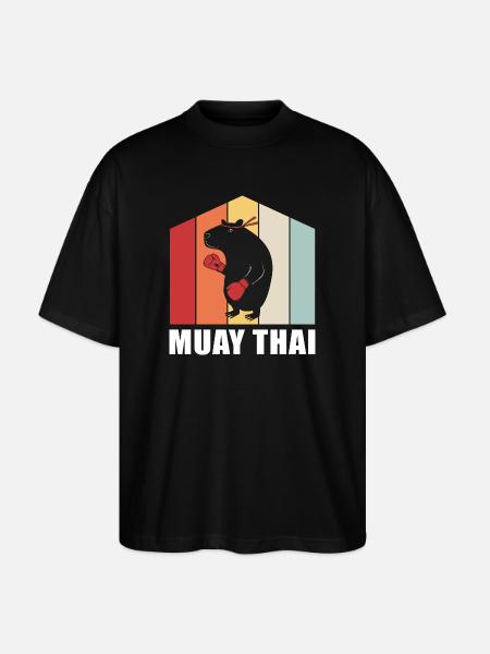Muay thai kickboxer kickboxing Thai boxing - Stanley/Stella Oversized Unisex Organic T-shirt Blaster 2.0 - black