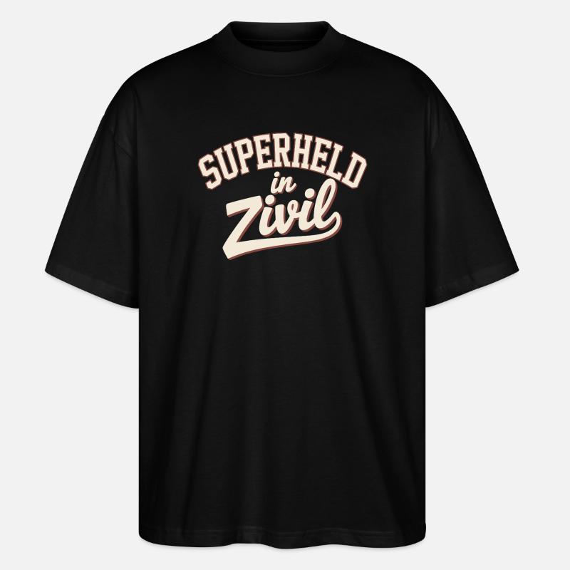 Superheld In Zivil Superhero Superhelden Kostüm - Stanley/Stella Oversized Unisex Bio T-Shirt Blaster 2.0 - Schwarz