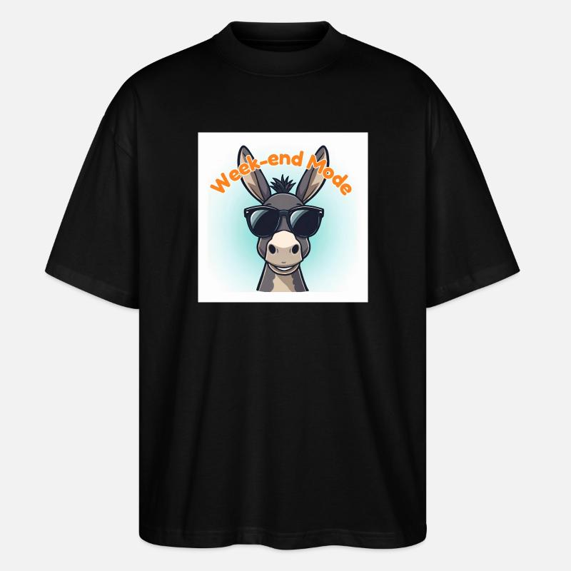 Âne Week-end Mode - T-shirt bio Blaster 2.0 coupe oversize Stanley/Stella Unisexe - noir