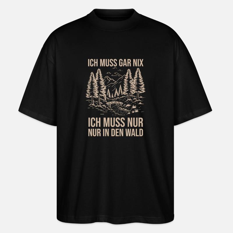 Jagd Jagen Waidmann Jäger - Stanley/Stella Oversized Unisex Bio T-Shirt Blaster 2.0 - Schwarz