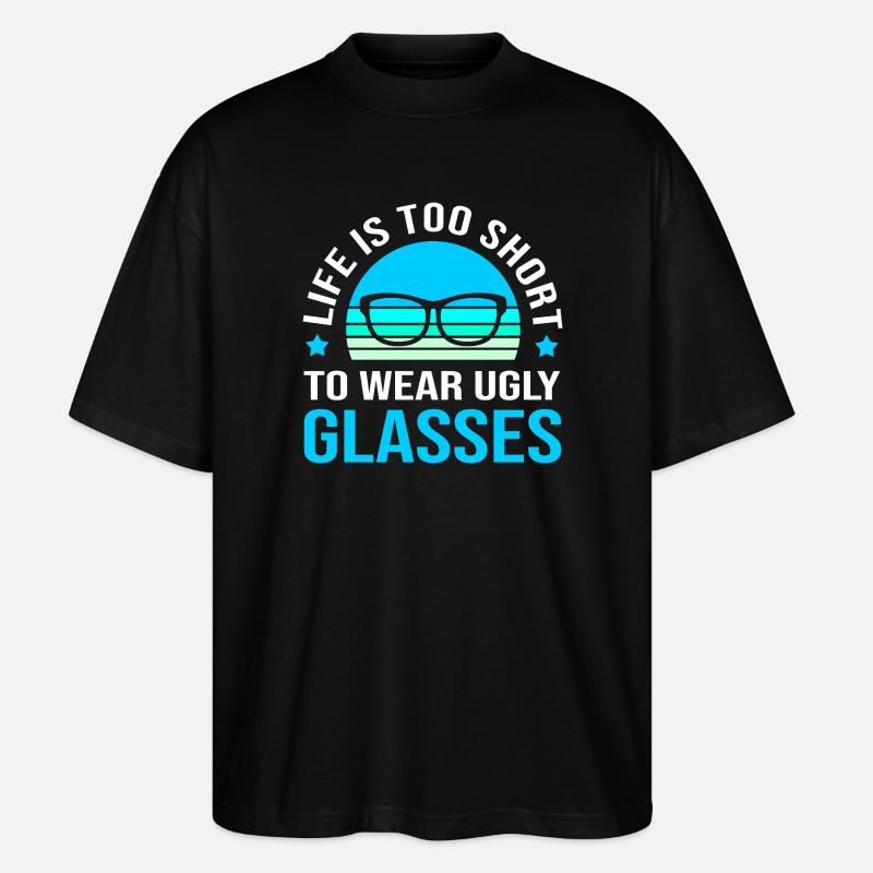 Optiker Augenarzt Optik - Stanley/Stella Oversized Unisex Bio T-Shirt Blaster 2.0 - Schwarz