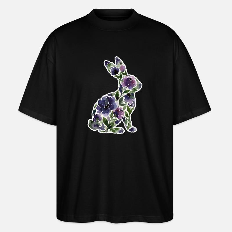 Fleurs en forme de lapin - T-shirt bio Blaster 2.0 coupe oversize Stanley/Stella Unisexe - noir
