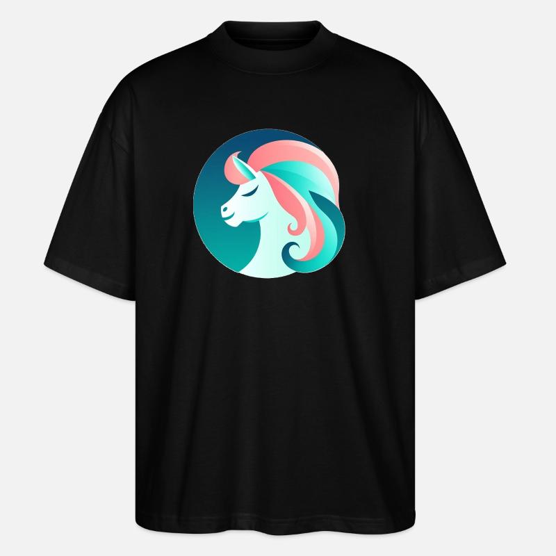 Neon Einhorn Traumbild - Stanley/Stella Oversized Unisex Bio T-Shirt Blaster 2.0 - Schwarz