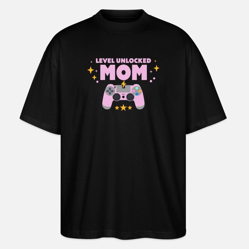 Level freigeschaltet: Mama - Stanley/Stella Oversized Unisex Bio T-Shirt Blaster 2.0 - Schwarz