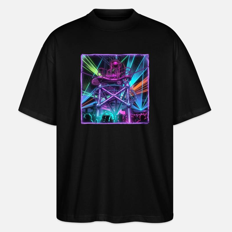 Retro Rave Electro - Stanley/Stella Oversized Unisex Bio T-Shirt Blaster 2.0 - Schwarz