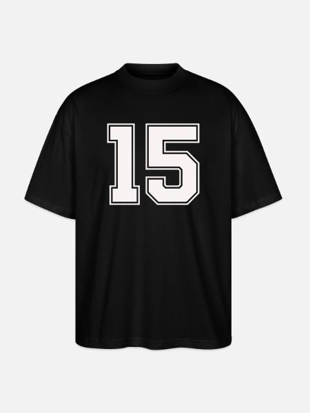 Fifteen Outline Style - Stanley/Stella Oversized Unisex Organic T-shirt Blaster 2.0 - black