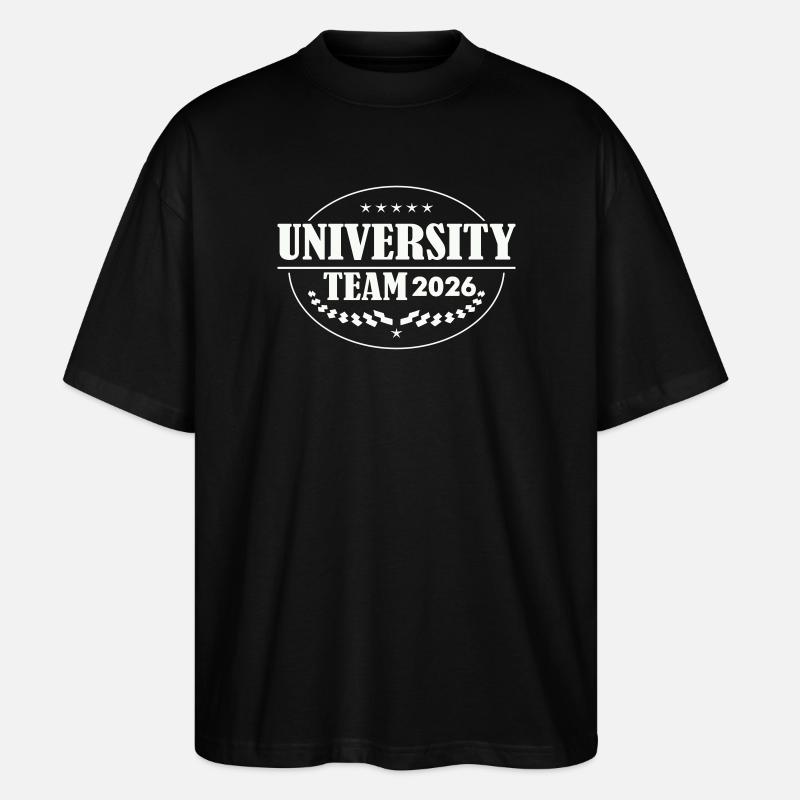 Emblème de l’équipe universitaire 2026 - T-shirt bio Blaster 2.0 coupe oversize Stanley/Stella Unisexe - noir