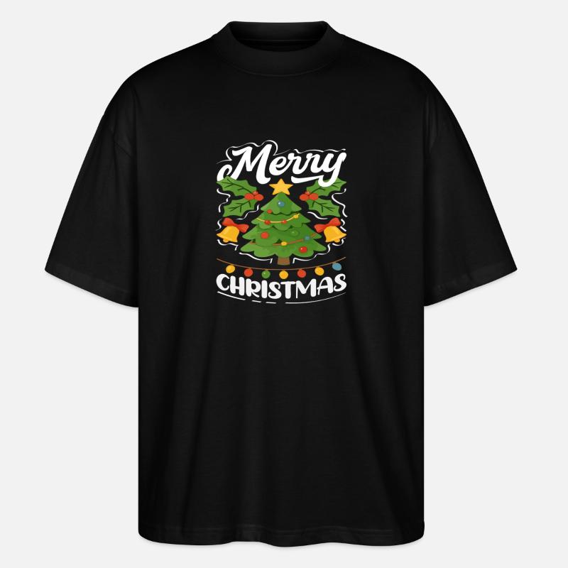 Wesołe lampki choinki - Ekologiczne Koszulka Oversize Unisex Stanley/Stella Blaster 2.0 - czarny