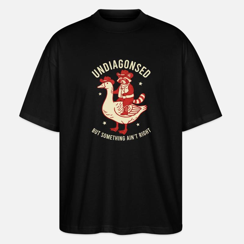 Rodeo Waschbär auf Gans - Stanley/Stella Oversized Unisex Bio T-Shirt Blaster 2.0 - Schwarz
