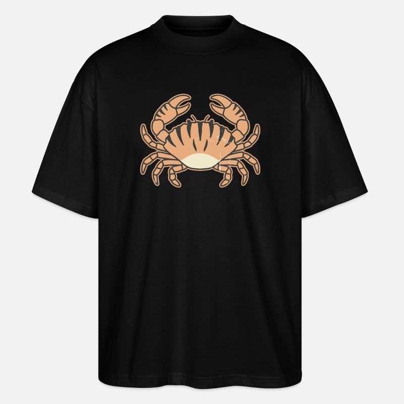 Stilisierte Krabbe mit Tigerstreifen - Stanley/Stella Oversized Unisex Bio T-Shirt Blaster 2.0 - Schwarz
