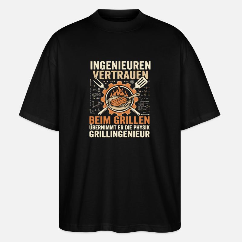 Grillingenieur: Physik am Feuer - Stanley/Stella Oversized Unisex Bio T-Shirt Blaster 2.0 - Schwarz