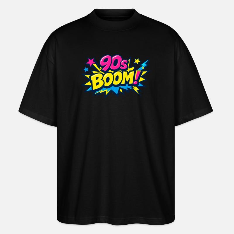 90er Boom Comic Explosion - Stanley/Stella Oversized Unisex Bio T-Shirt Blaster 2.0 - Schwarz