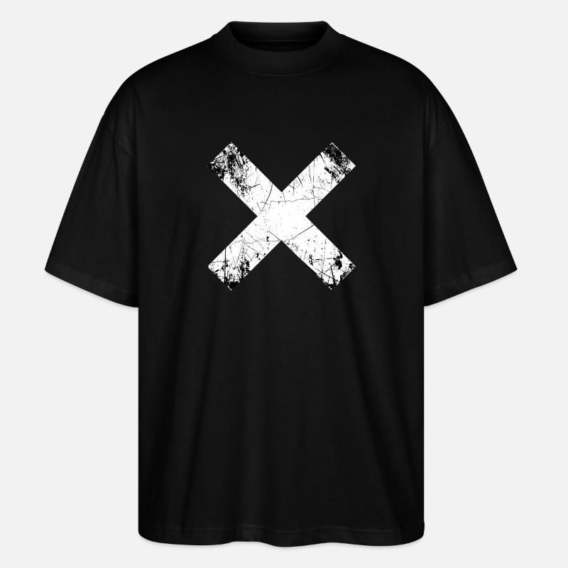 Grunge X Cut Pattern - Stanley/Stella Oversized Unisex Organic T-shirt Blaster 2.0 - black