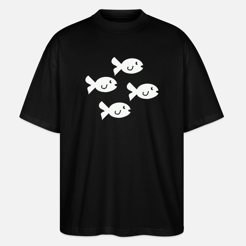Vier freundliche Fischchen - Stanley/Stella Oversized Unisex Bio T-Shirt Blaster 2.0 - Schwarz