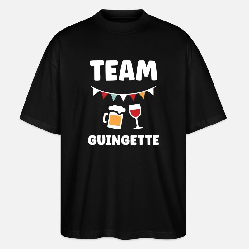 Festliches Guinguette-Team - Stanley/Stella Oversized Unisex Bio T-Shirt Blaster 2.0 - Schwarz