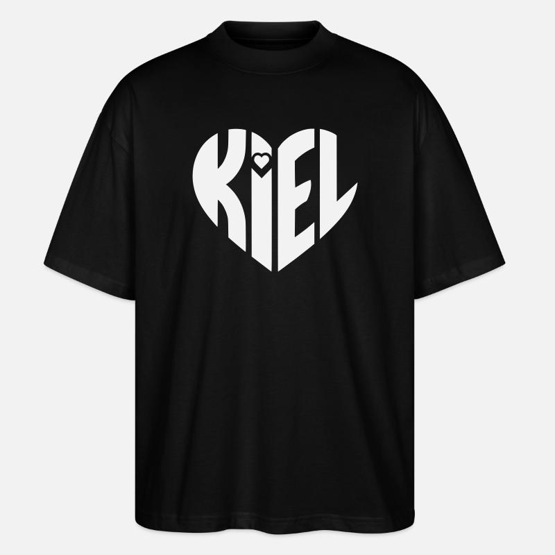 Kiel Herz Typografie - Stanley/Stella Oversized Unisex Bio T-Shirt Blaster 2.0 - Schwarz