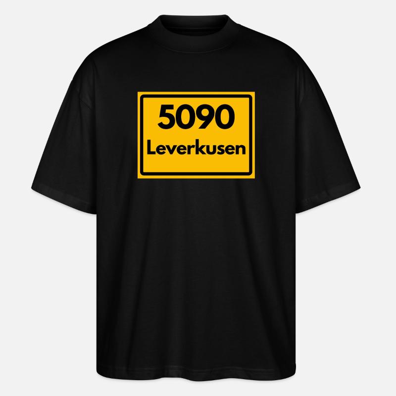 ANCIEN CODE POSTAL RETRO 5090 LEVERKUSEN - T-shirt bio Blaster 2.0 coupe oversize Stanley/Stella Unisexe - noir