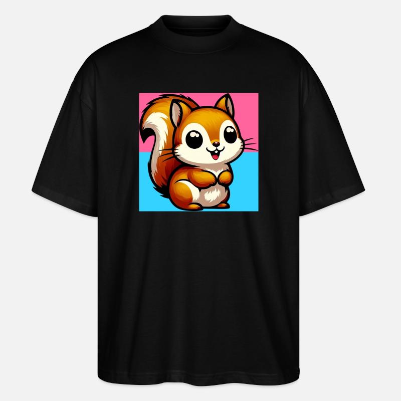 Eichhörnchen - Stanley/Stella Oversized Unisex Bio T-Shirt Blaster 2.0 - Schwarz