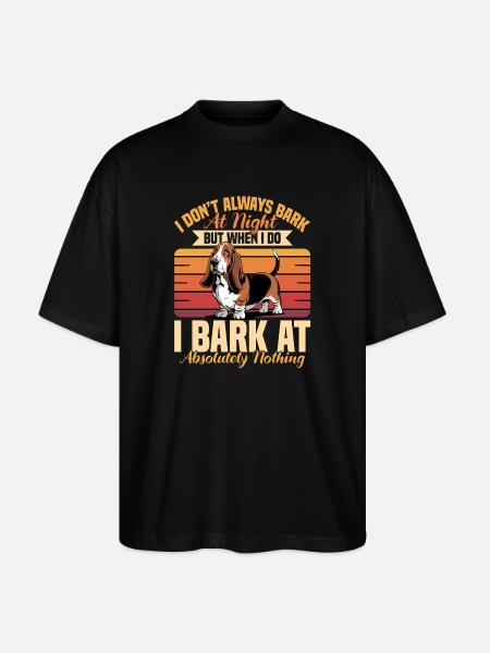 Funny Dog Breed Basset Hound - Stanley/Stella Oversized Unisex Organic T-shirt Blaster 2.0 - black