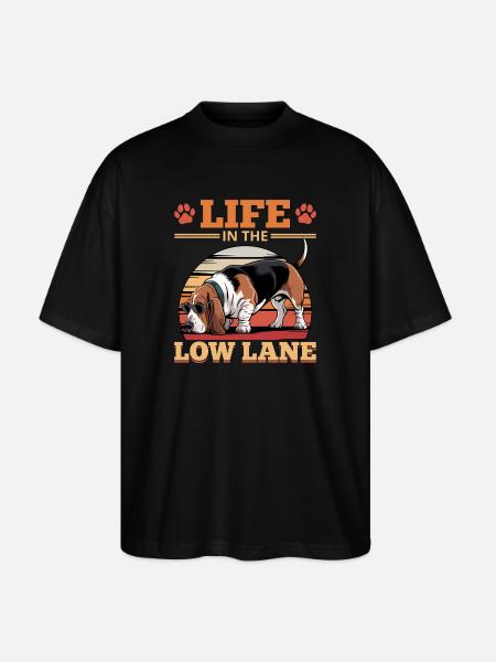 Funny Dog Breed Basset Hound - Stanley/Stella Oversized Unisex Bio T-Shirt Blaster 2.0 - Schwarz
