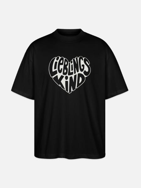 Favorite Child Heart Retro Design - Stanley/Stella Oversized Unisex Organic T-shirt Blaster 2.0 - black