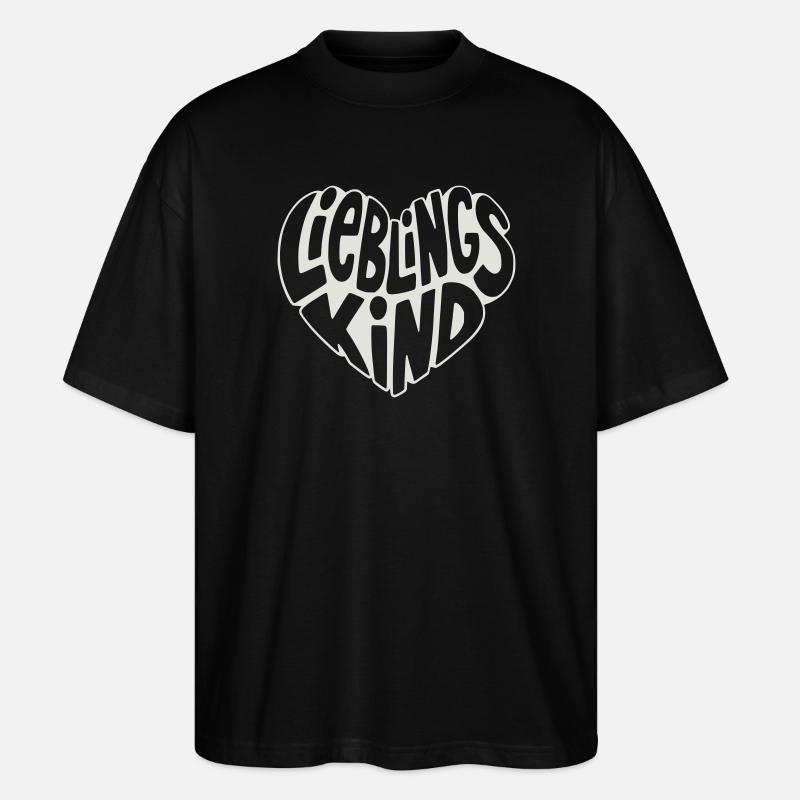 Cœur d’enfant préféré design rétro - T-shirt bio Blaster 2.0 coupe oversize Stanley/Stella Unisexe - noir