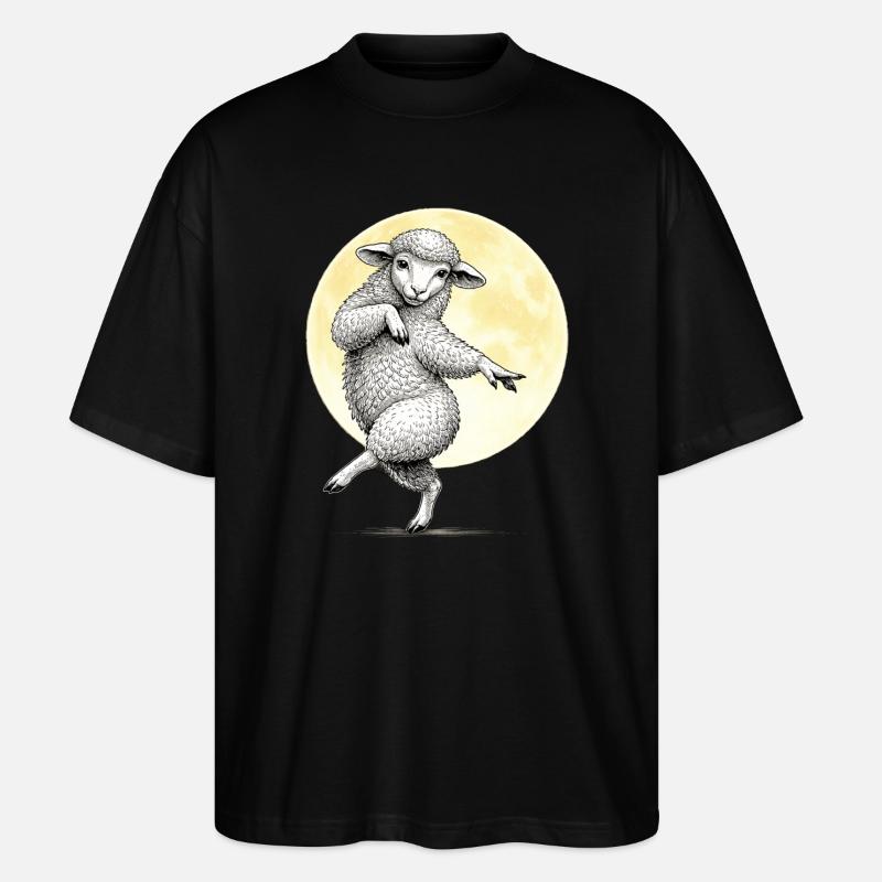 Mondtanzendes Schaf Illustration - Stanley/Stella Oversized Unisex Bio T-Shirt Blaster 2.0 - Schwarz