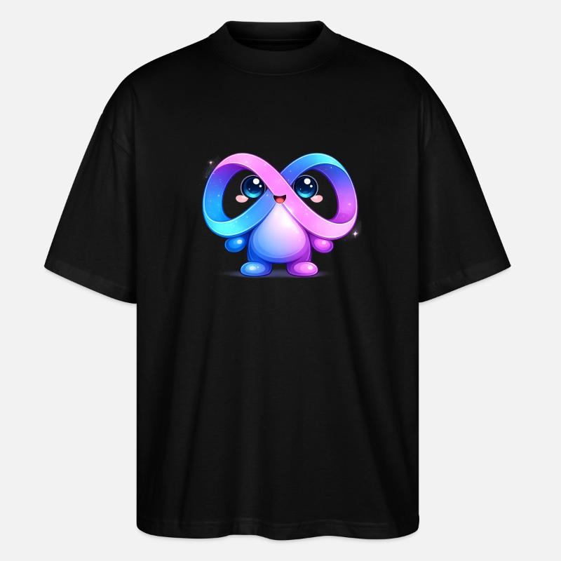 Cute Meta Infinity Mascot Sticker - Stanley/Stella Oversized Unisex Organic T-shirt Blaster 2.0 - black