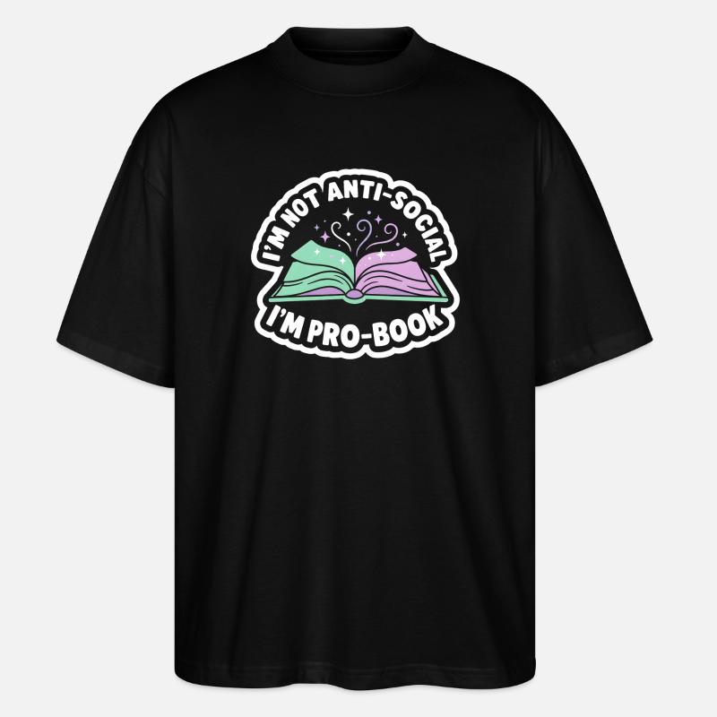Bokorm-sitat - Søt lesergave - Stanley/Stella Blaster 2.0 Økologisk Oversized Unisex T-skjorte - svart