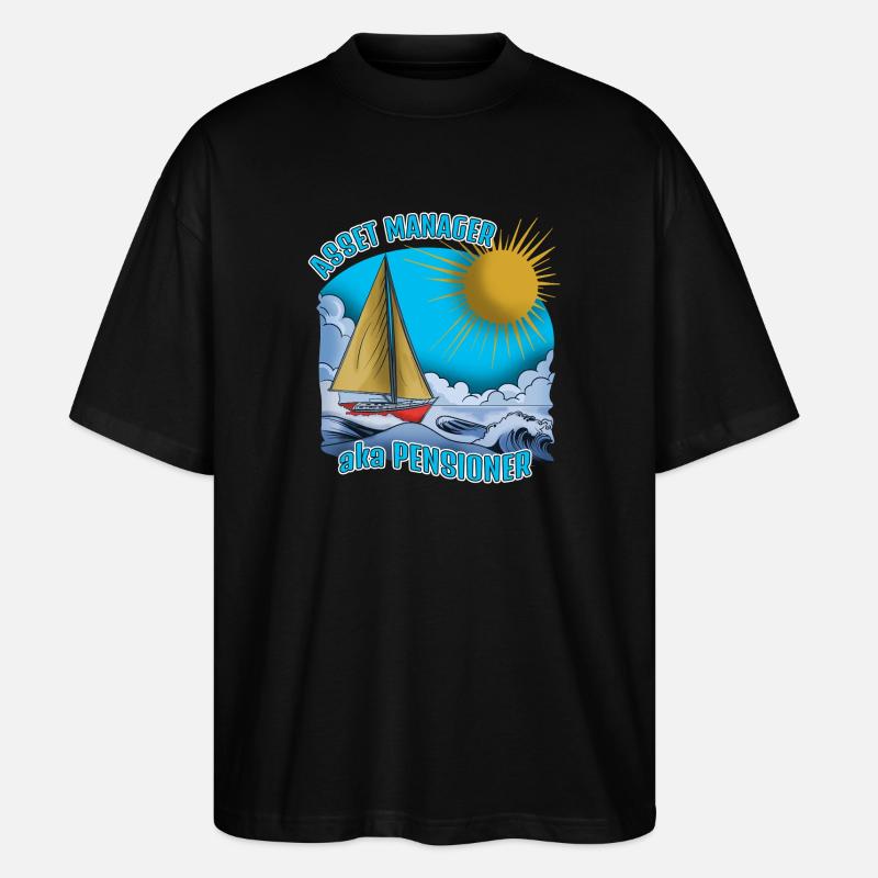 Gestionnaire d’actifs alias Retraité - T-shirt bio Blaster 2.0 coupe oversize Stanley/Stella Unisexe - noir