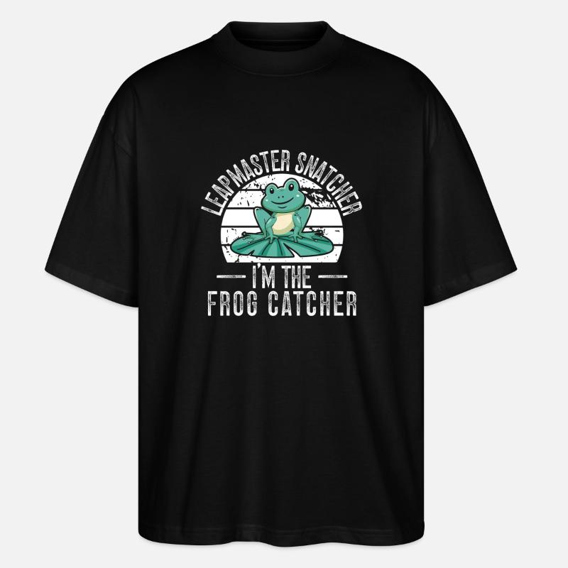 Frog Catcher Leapmaster Snatcher Frog - Stanley/Stella Oversized Unisex Organic T-shirt Blaster 2.0 - black
