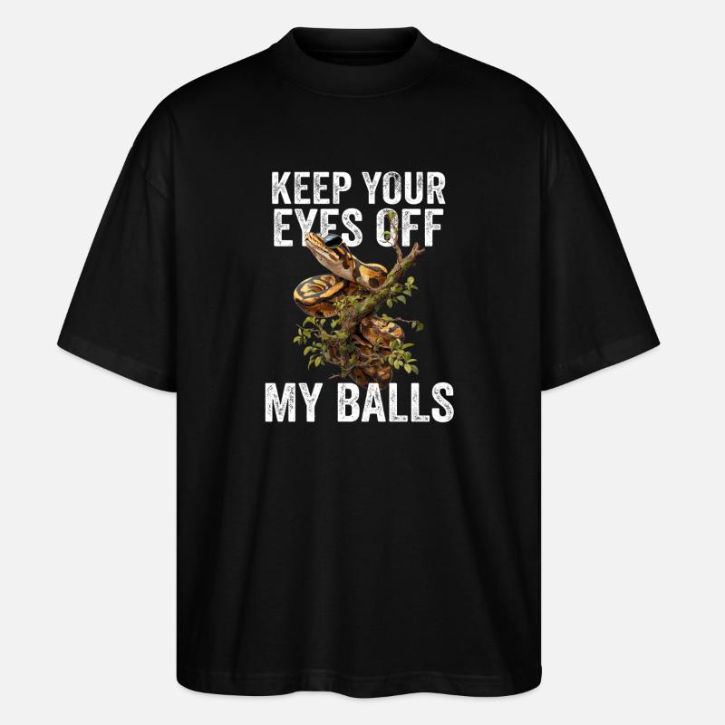 Königspython Schlangen Liebhaber Terrarium Python - Stanley/Stella Oversized Unisex Bio T-Shirt Blaster 2.0 - Schwarz