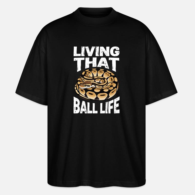 Königspython Schlangen Liebhaber Terrarium Python - Stanley/Stella Oversized Unisex Bio T-Shirt Blaster 2.0 - Schwarz