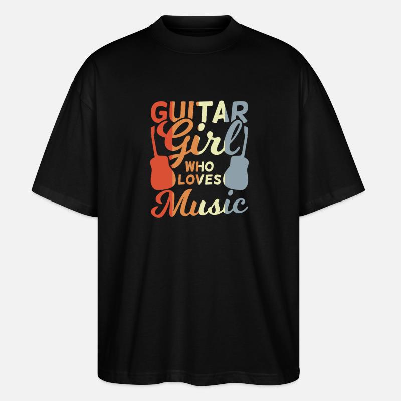 Gitarren Mädchen - Stanley/Stella Oversized Unisex Bio T-Shirt Blaster 2.0 - Schwarz