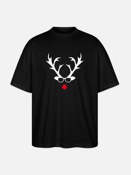 Rudolph with glasses silhouette design - Stanley/Stella Oversized Unisex Organic T-shirt Blaster 2.0 - black