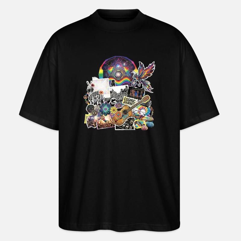 Psychedelic Rock Cosmic Space - Stanley/Stella Oversized Unisex Bio T-Shirt Blaster 2.0 - Schwarz