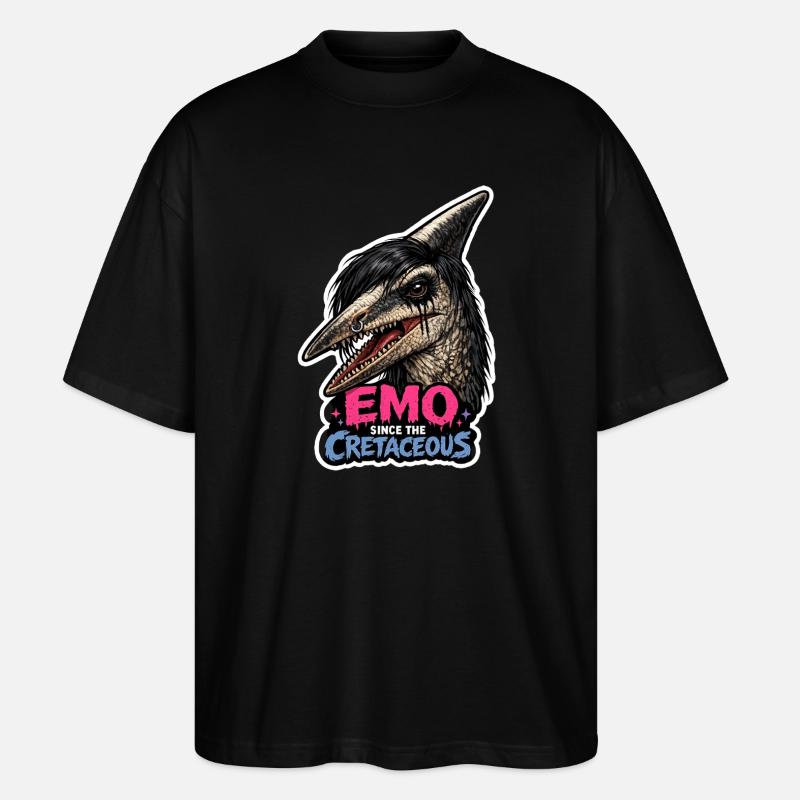 Emo-dinosaurier, Trauriger Dino, Emotionaler - Stanley/Stella Oversized Unisex Bio T-Shirt Blaster 2.0 - Schwarz