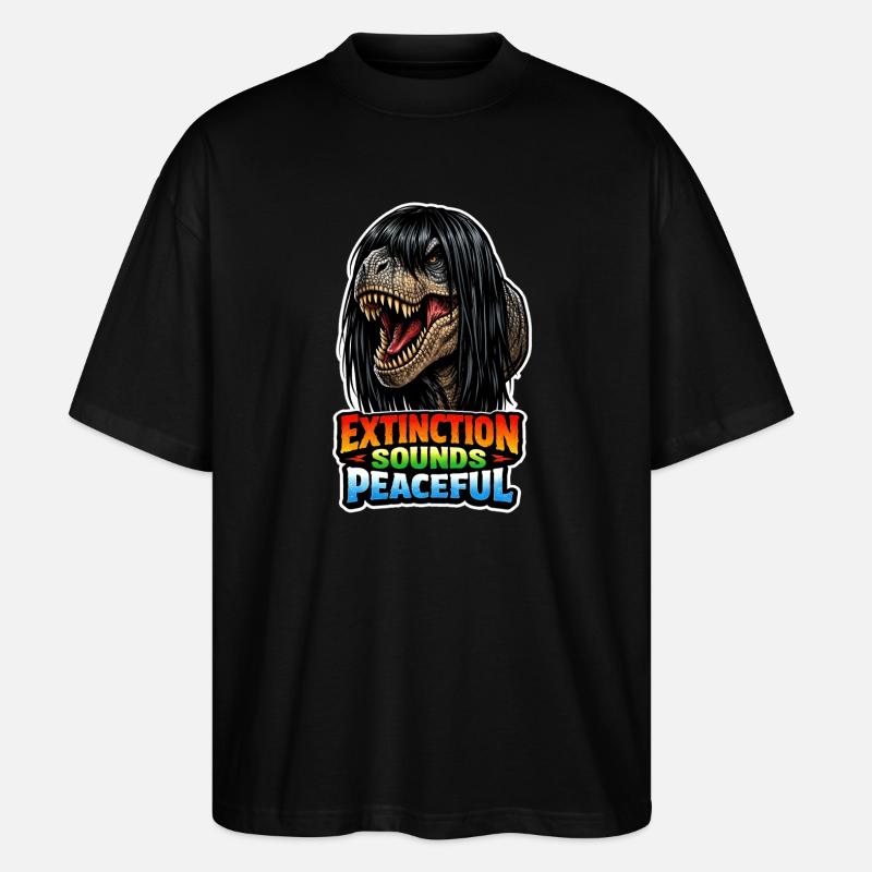 Emo Dinosaur, Sad Dino, Emotional - Stanley/Stella Oversized Unisex Organic T-shirt Blaster 2.0 - black