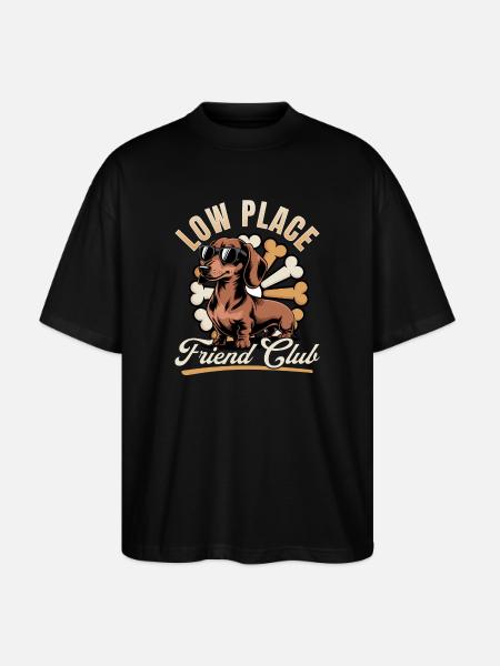 Funny Dog Breed Dachshund - Stanley/Stella Oversized Unisex Organic T-shirt Blaster 2.0 - black