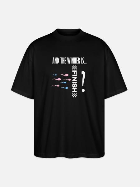 And the winner is sperm race funny - Stanley/Stella Oversized Unisex Organic T-shirt Blaster 2.0 - black