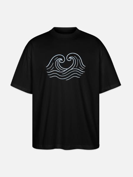 Waves - Sea - Scatola - Stanley/Stella Oversized Unisex Organic T-shirt Blaster 2.0 - black