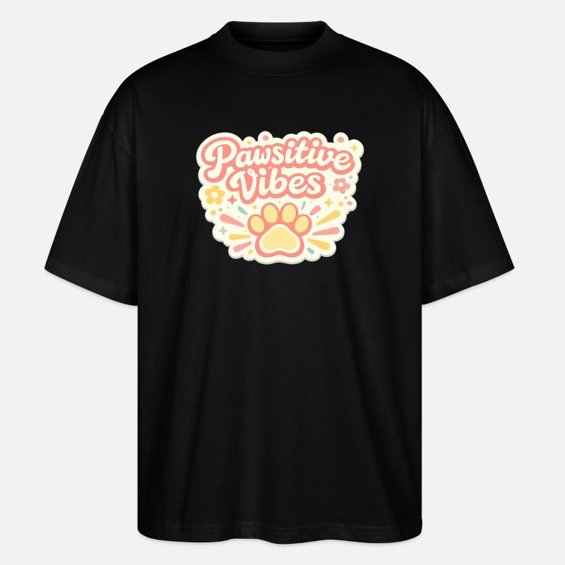 Pawsitive Vibes Pfotenfreude - Stanley/Stella Oversized Unisex Bio T-Shirt Blaster 2.0 - Schwarz
