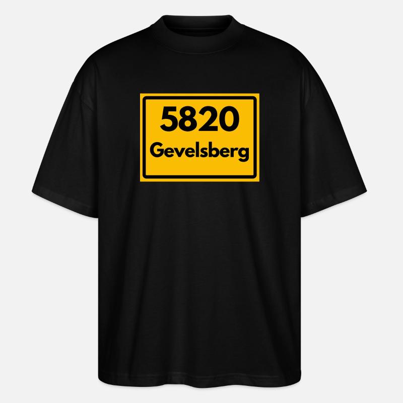 OLD POSTCODE POSTCODE RETRO 5820 GEVELSBERG - Stanley/Stella Oversized Unisex Organic T-shirt Blaster 2.0 - black