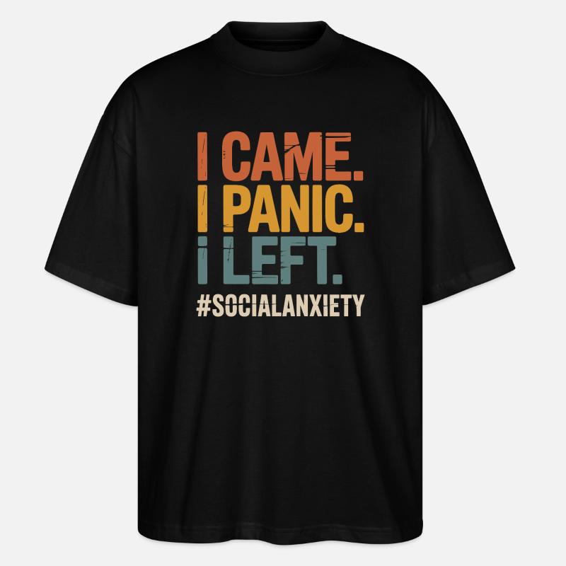 Introvertiertes Problem Lustiger Sozialfreak - Stanley/Stella Oversized Unisex Bio T-Shirt Blaster 2.0 - Schwarz