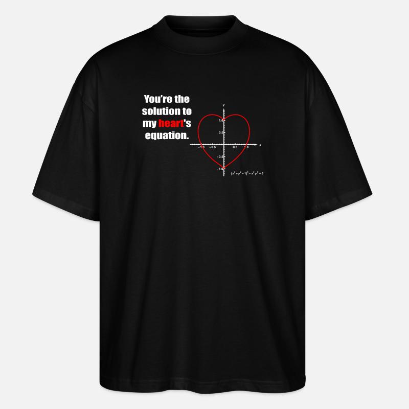 Herzgleichung auf Graph - Stanley/Stella Oversized Unisex Bio T-Shirt Blaster 2.0 - Schwarz