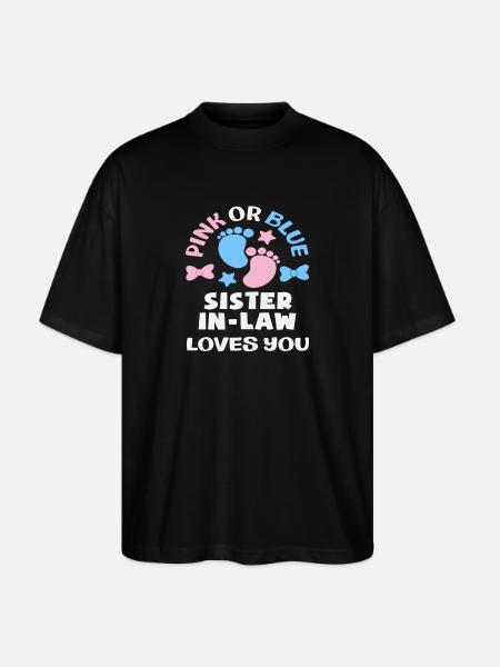 Pink Oder Blau Stiefschwester Gender Reveal - Stanley/Stella Oversized Unisex Bio T-Shirt Blaster 2.0 - Schwarz