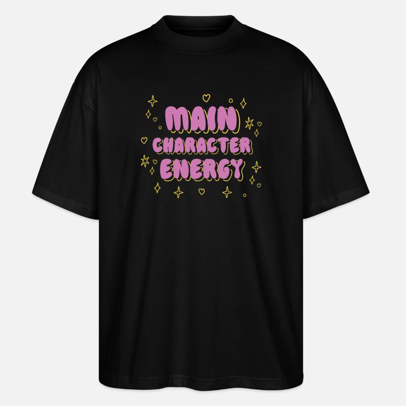 Hauptcharakter-Energie-Tee - Stanley/Stella Oversized Unisex Bio T-Shirt Blaster 2.0 - Schwarz
